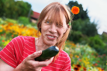 In the flower and vegetable garden