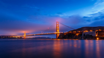 San Francisco Golden Gate Bridge at night