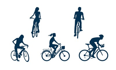 Fototapeta na wymiar cyclist silhouettes