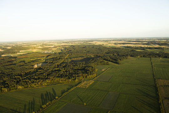 Fototapeta Summer landscape with and blue sky