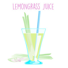lemon grass juice on white background vector