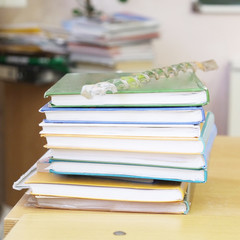 School books on the table