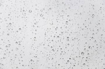 Water drops on glass surface
