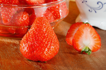 Erdbeeren, Früchte, Obst, Schale, Zucker, Zuckerdose
