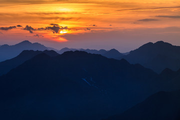 Sunset over the Fagaras Mountains, Southern Carpathians