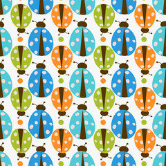 Seamless ladybug wallpaper vector illustration