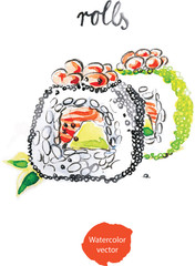 Watercolor rolls