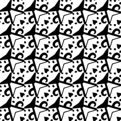 Black and White seamless pattern.
Hand drawn, seamlessly repeating ornamental wallpaper or textile pattern.

