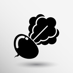 Radish abstract isolated logo beetroot food vector