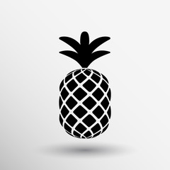 Obraz premium Pineapple closeup cartoon sketch hand drawn illustration