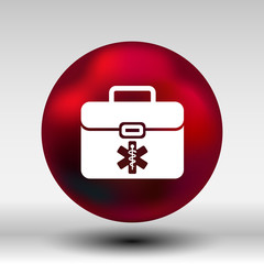 First aid vector icon kit medical box cross symbol