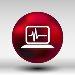 computer diagnostics icon laptop test isolated technical