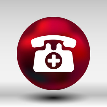 emergency call sign icon vector fire phone number button.