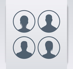 Avatars in circles, grey blue, vector illustration, eps10, easy to edit