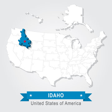 Idaho state. USA administrative map.