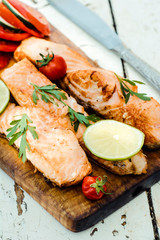 Prepared salmon fish