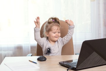 little girl office desk