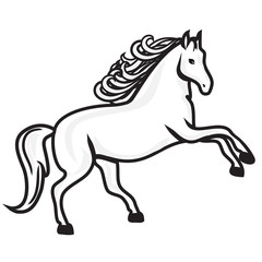 HORSE outline symbol vector