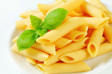 Cooked penne pasta