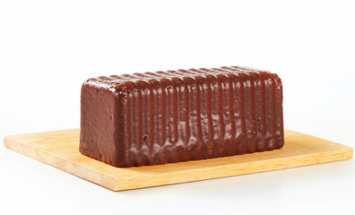 Chocolate-covered pound cake