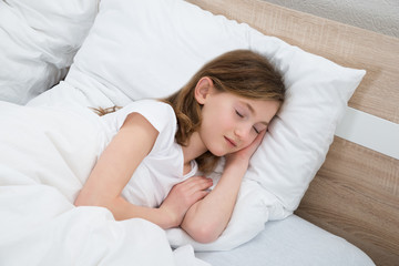 Girl Sleeping In Bed