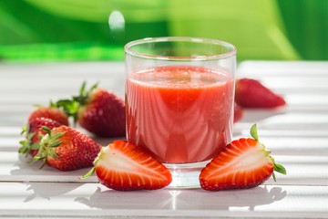 Fruit, closeup, milk shake.