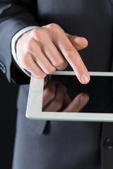 Business, men, tablet.