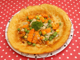 Pfannkuchen mit Gemüse