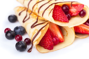 Dessert, crepes, meal.