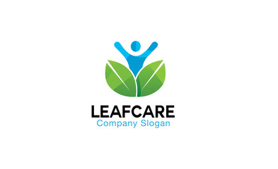 Fototapeta premium Creative Human Body and Leaves Therapy Organic Symbol Logo Vector Icon Design 
