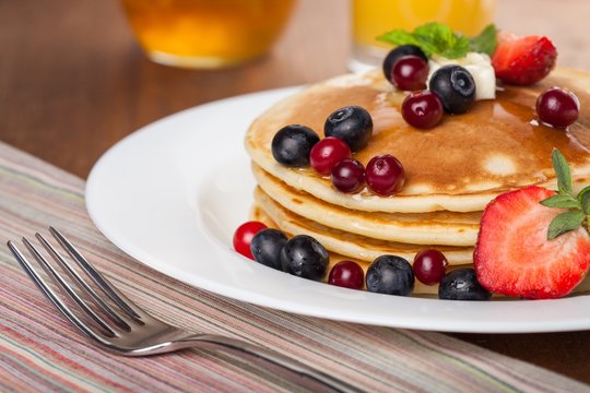 Pancake, Breakfast, Food.
