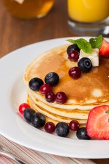 Pancake, Breakfast, Syrup.