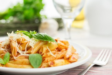 Pasta, Penne, Italian Cuisine.