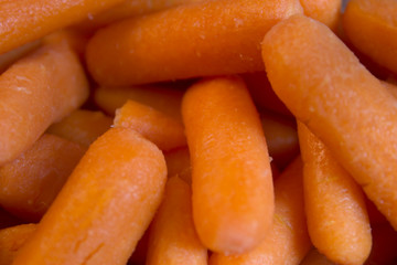 This is a closeup photograph of Baby carrots