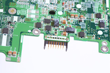 Closeup of computer micro circuit board