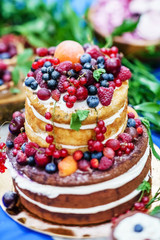 naked wedding cake