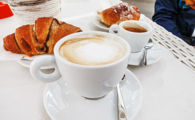 Croissant and a cup of coffee