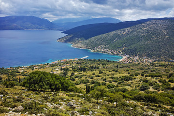Fototapeta na wymiar Panoramic view of Agia Efimia town, Kefalonia, Ionian islands, Greece