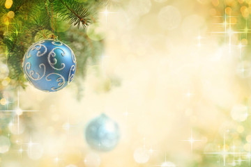 Christmas Background with Balls and Lights