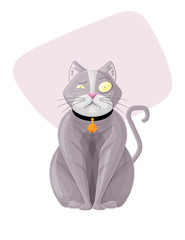 House Cat Vector Cartoon