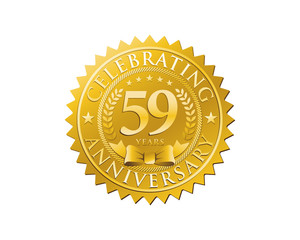 anniversary logo golden emblem 59