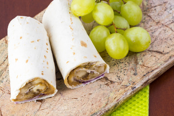 School lunch sandwich.