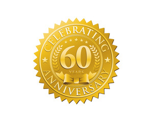anniversary logo golden emblem 60