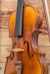 Fototapeta na wymiar Violin and violin bridge