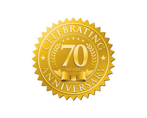 anniversary logo golden emblem 70