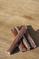shrimp paste isolated on wood background