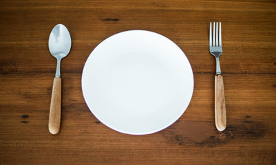Spoons,fork and dish