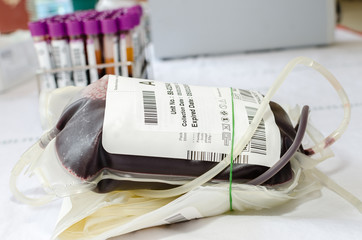 Human blood bag.