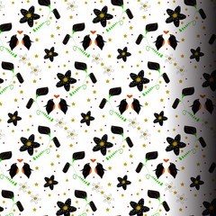 Abstract floral and bird Penguin