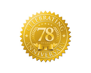 Fototapeta premium anniversary logo golden emblem 78